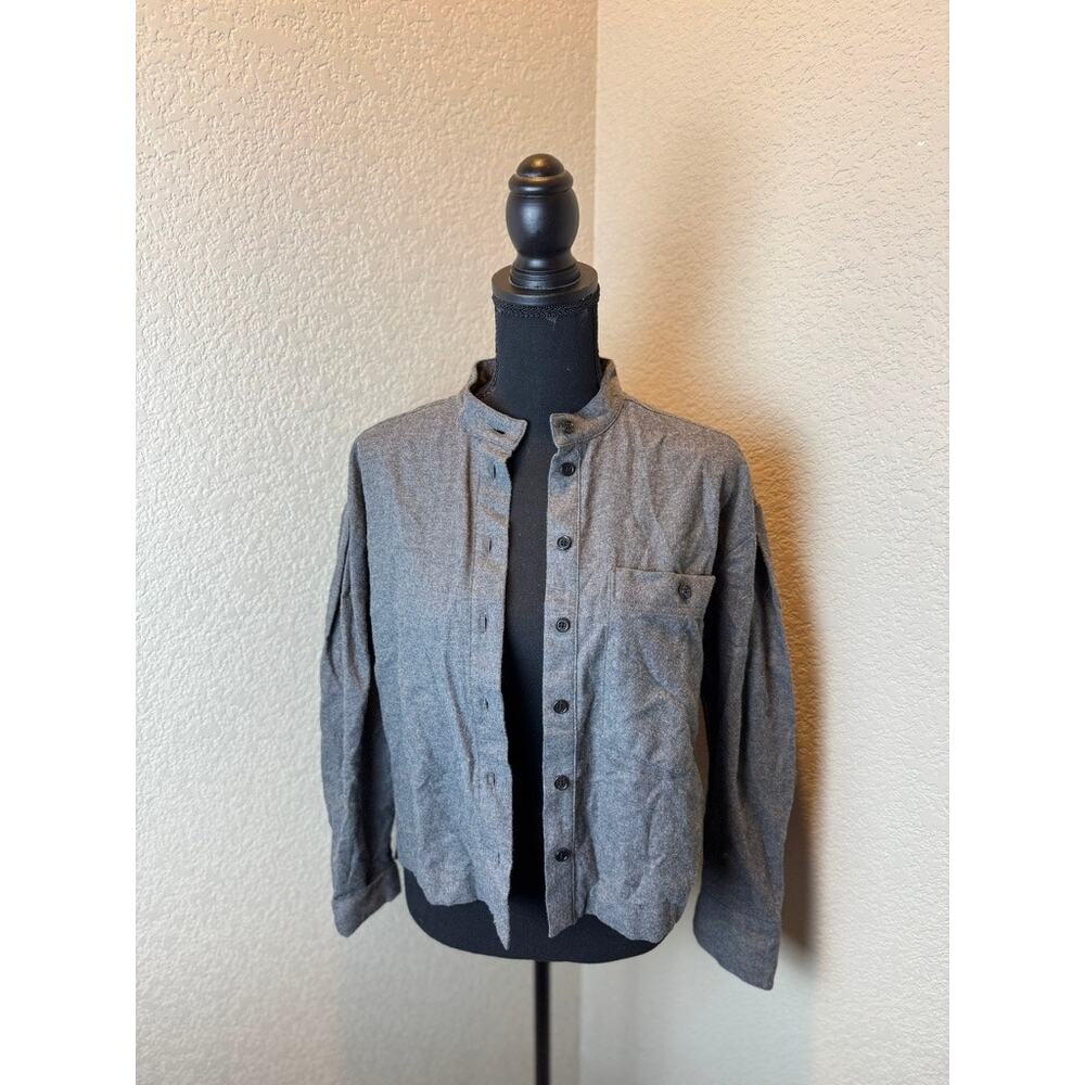 Banana Republic Gray‎ Button Down Shirt Jacket XS Long Sleeve Pocket